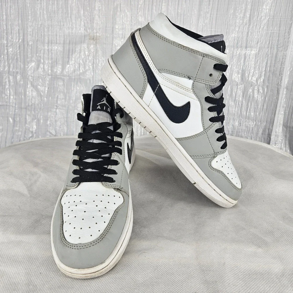 Nike Air Jordan 1 AJ1 Mens 8.5 Mid Light Smoke Gray Grey Anthracite 555112-603